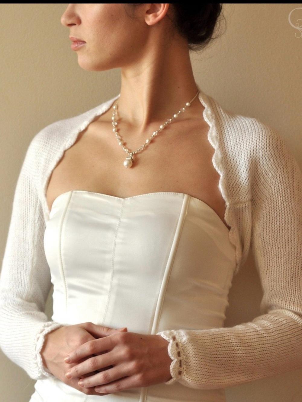 Ivory Knit Bolero Shrug